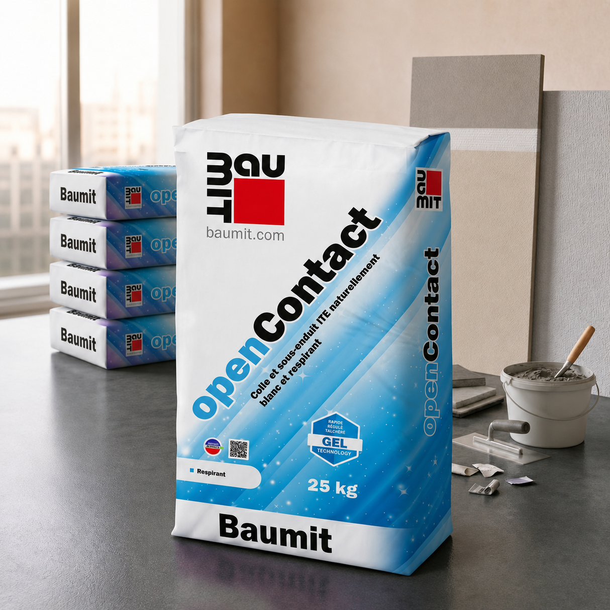 Sac de colle ITE Opencontact Baumit 25 kg pour collage panneaux isolants façade