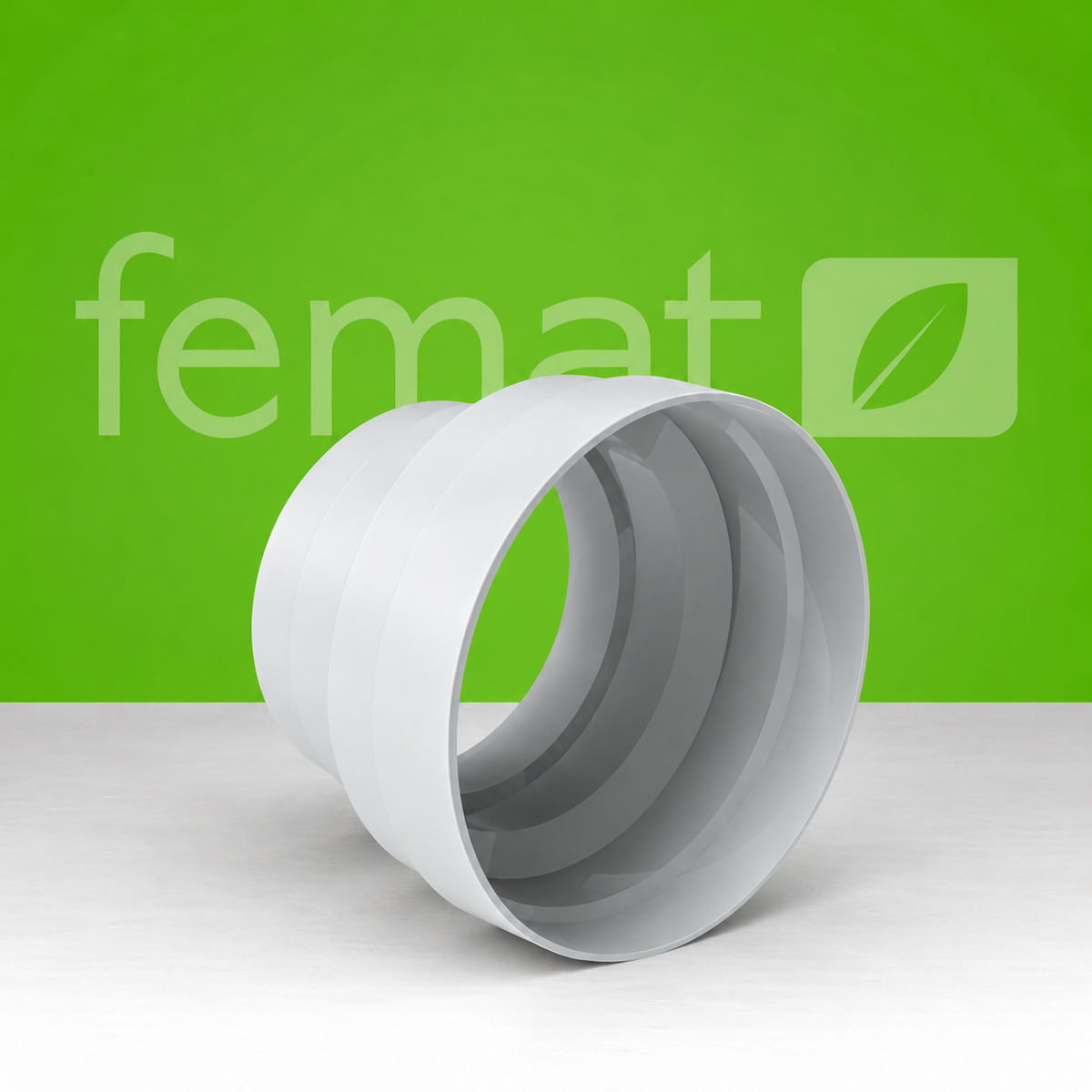 Réduction plastique femelle-mâle RCP Ø160/125 Anjos blanche pour raccordement de conduits de ventilation