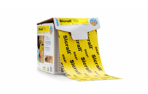 Adhesif d'etancheite Siga Sicrall 170 mm pour recouvrement des membranes interieures du logement
