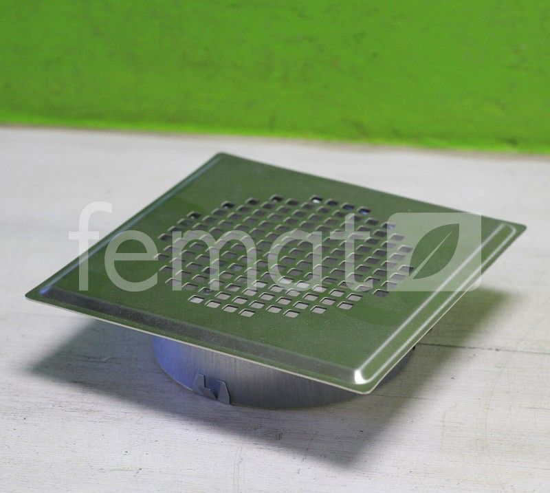 Grille de ventilation design carrée Zehnder Torino 125 inox