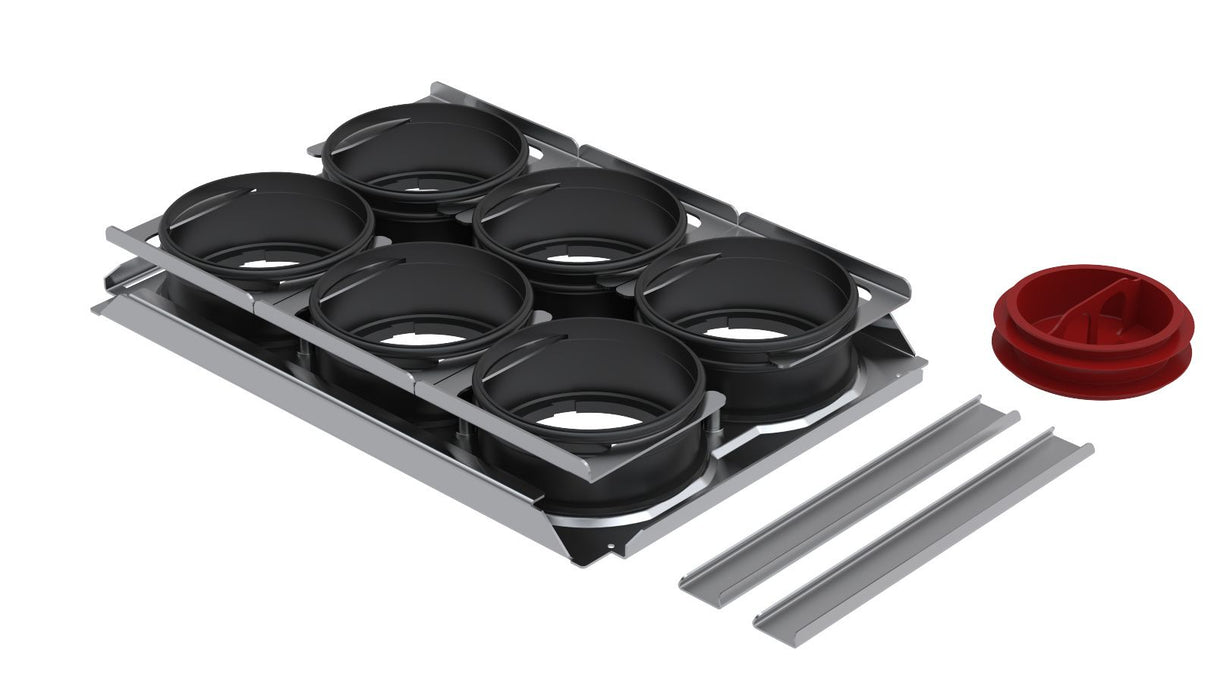Plaque de raccordement DN90 avec 6 piquages pour caisson ComfoWell 320