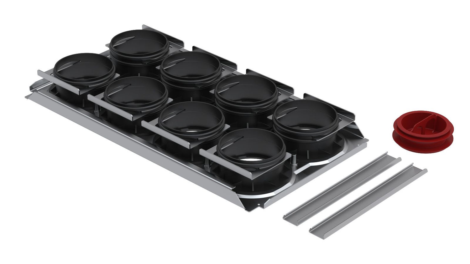Plaque de raccordement DN90 avec 8 piquages pour caisson ComfoWell 420