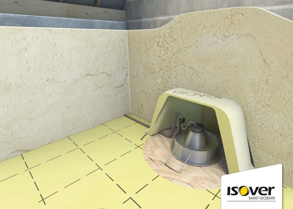 Isospot Isover pour protection de spot encastré en combles perdus