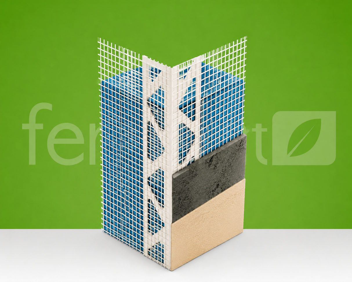 Profilé d'angle entoilé Aluplac GWS 0215 MDB Profil aluminium et fibre de verre pour ITE