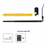 Arrêt de volet ISO noir ING Fixations pour ITE 130-180 mm boîte de 12
