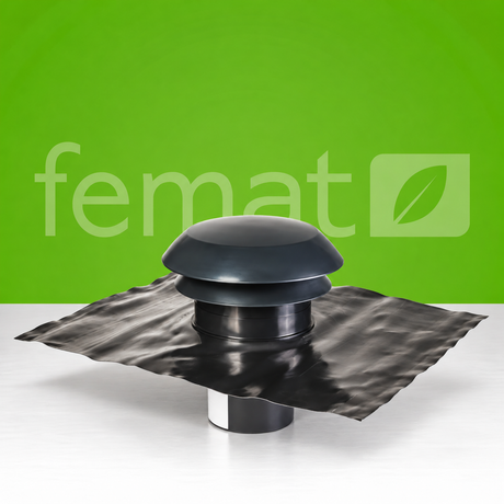 Chapeau de toit plastique Ø160 finition ardoise ANJOS CARA pour sortie de ventilation VMC en toiture