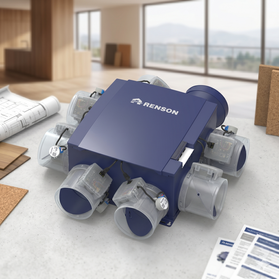 VMC simple flux hygroréglable Renson Healthbox adaptée à une maison peu étanche, Femat