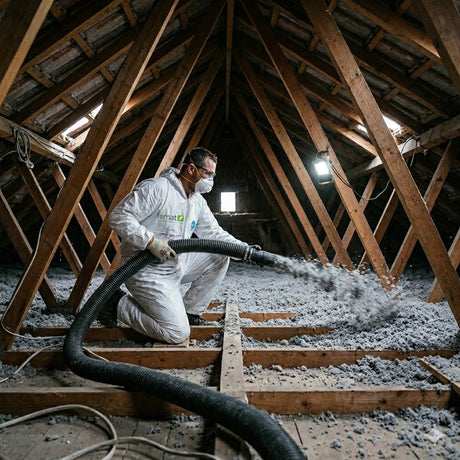 Soufflage de laine de roche Jetrock 2 Rockwool en combles perdus