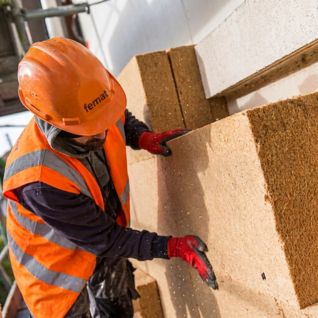 Panneau isolant en fibre de bois Pavatex Pavawall Smart Soprema pour isolation thermique extérieure