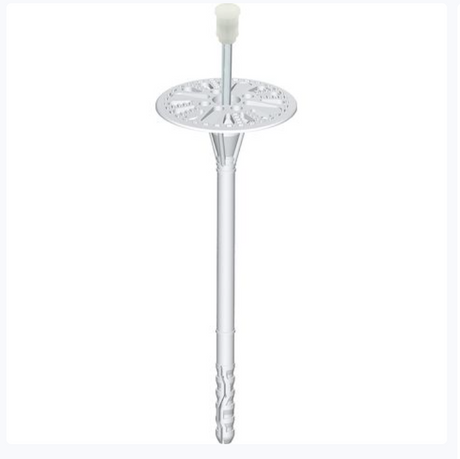 Cheville d'isolation a frapper LMX pour fixation des panneaux isolants en facade ITE sur chantier